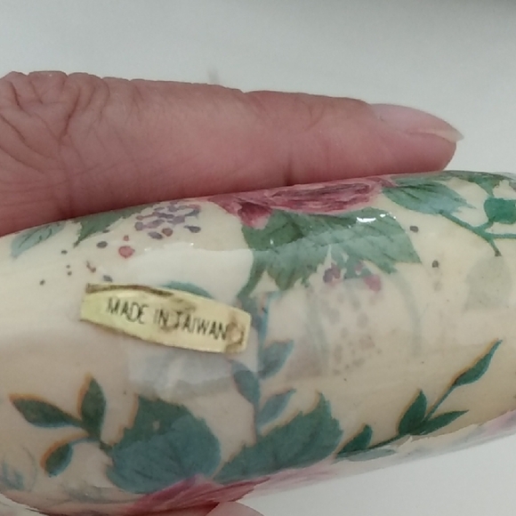 Vintage Bundle of 3 Floral Heart Ornaments Set Cream and Pink GORGEOUS - Picture 6 of 13